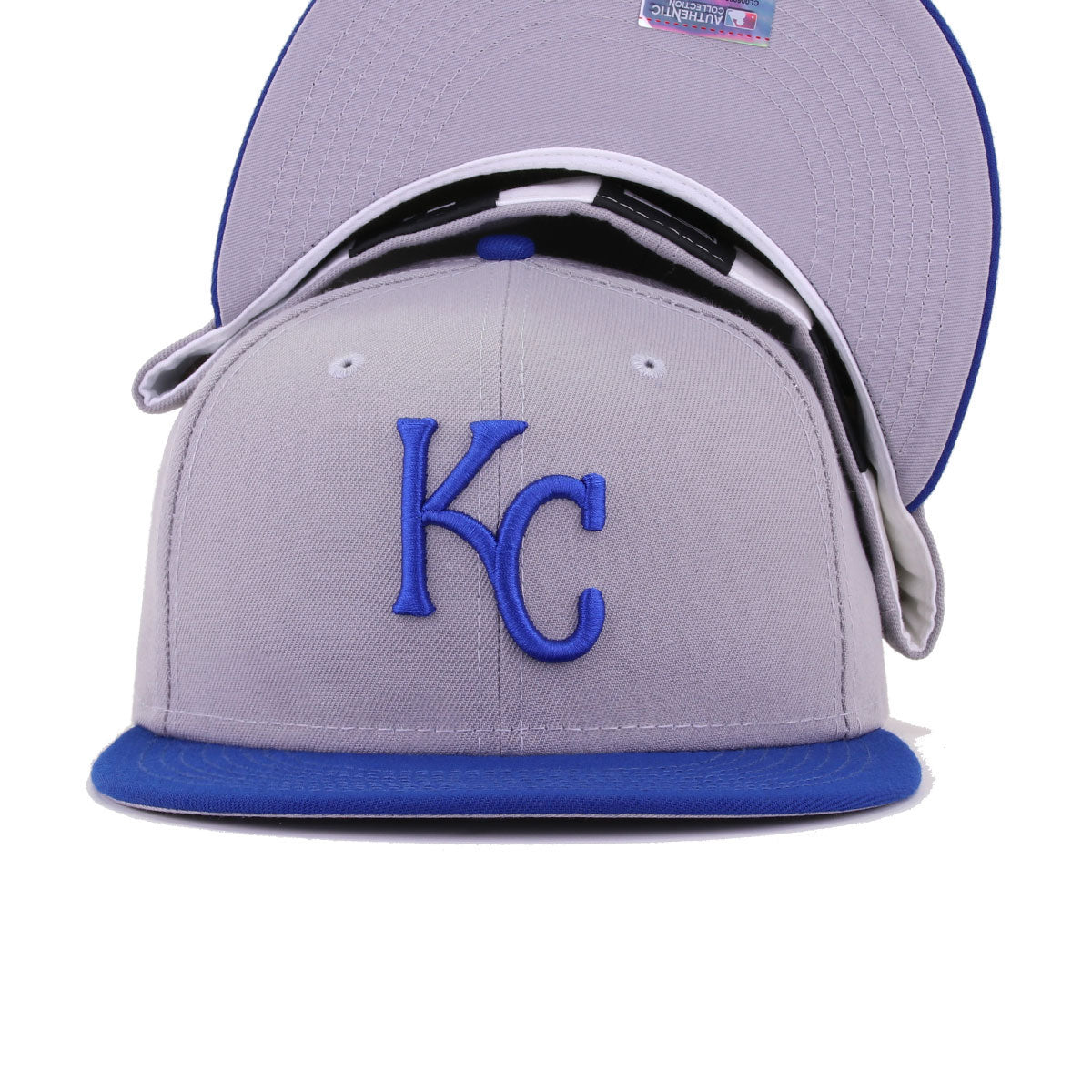 Kansas City Royals Grey Light Royal Blue Cooperstown AC New Era 59Fifty Fitted