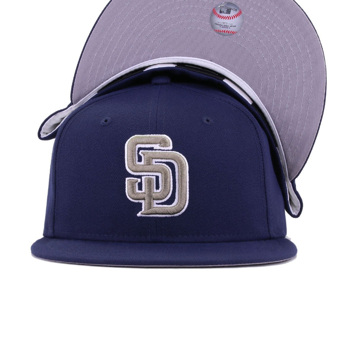San Diego Padres Light Navy Pebble Cooperstown AC New Era 59Fifty Fitted