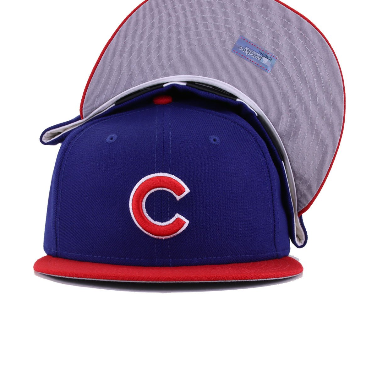 Chicago Cubs Dark Royal Blue Scarlet Cooperstown AC New Era 59Fifty Fitted