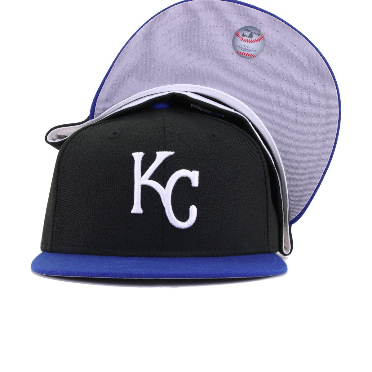 Kansas City Royals Black Light Royal Blue Cooperstown AC New Era 59Fifty Fitted