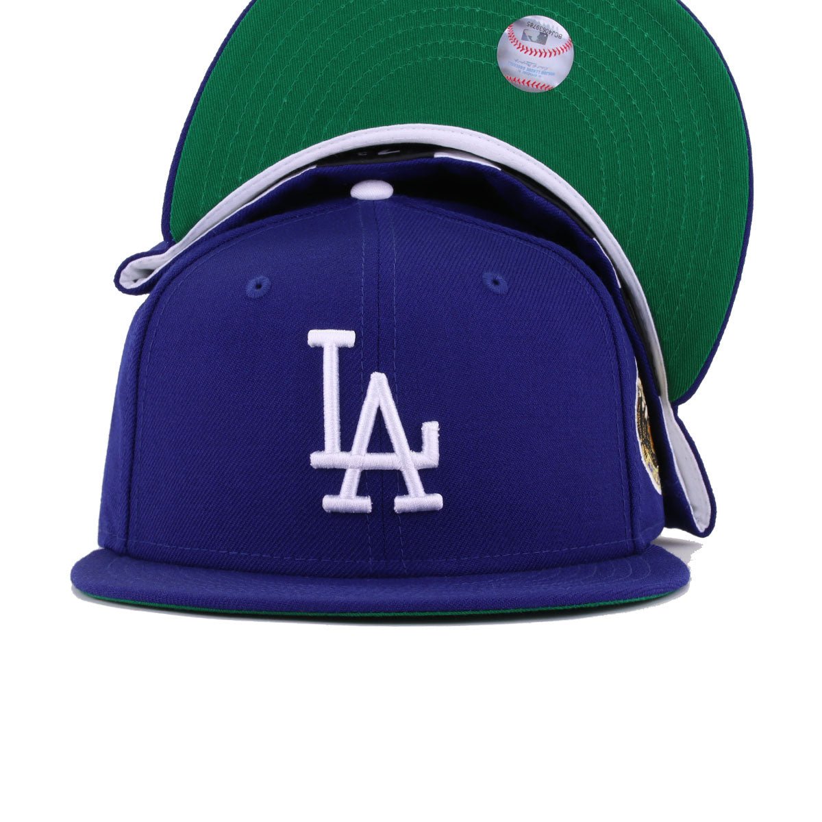 Los Angeles Dodgers Dark Royal Blue 1963 World Series Cooperstown Green Bottom New Era 59Fifty Fitted