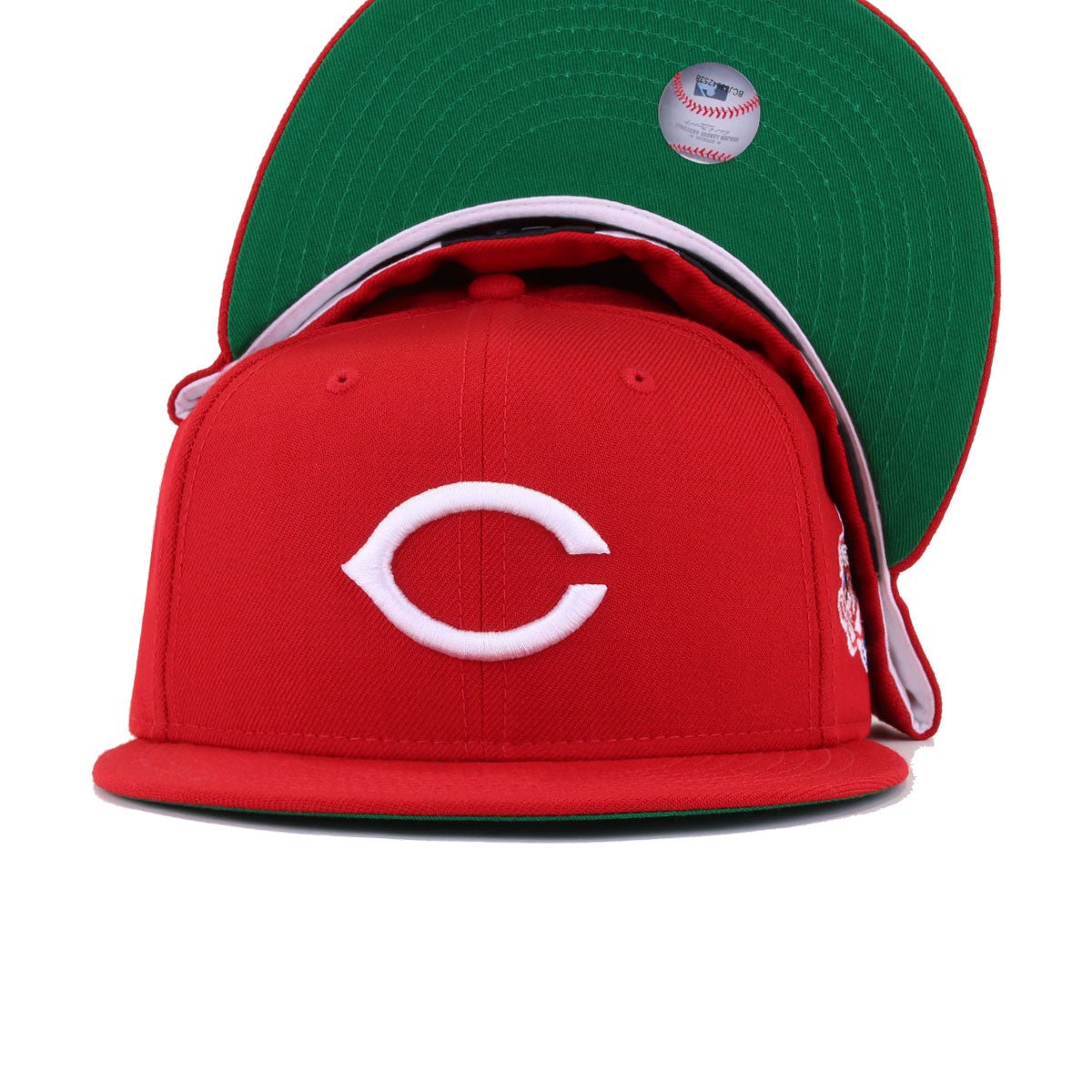 Cincinnati Reds Scarlet 1990 World Series Cooperstown Green Bottom New Era 59Fifty Fitted