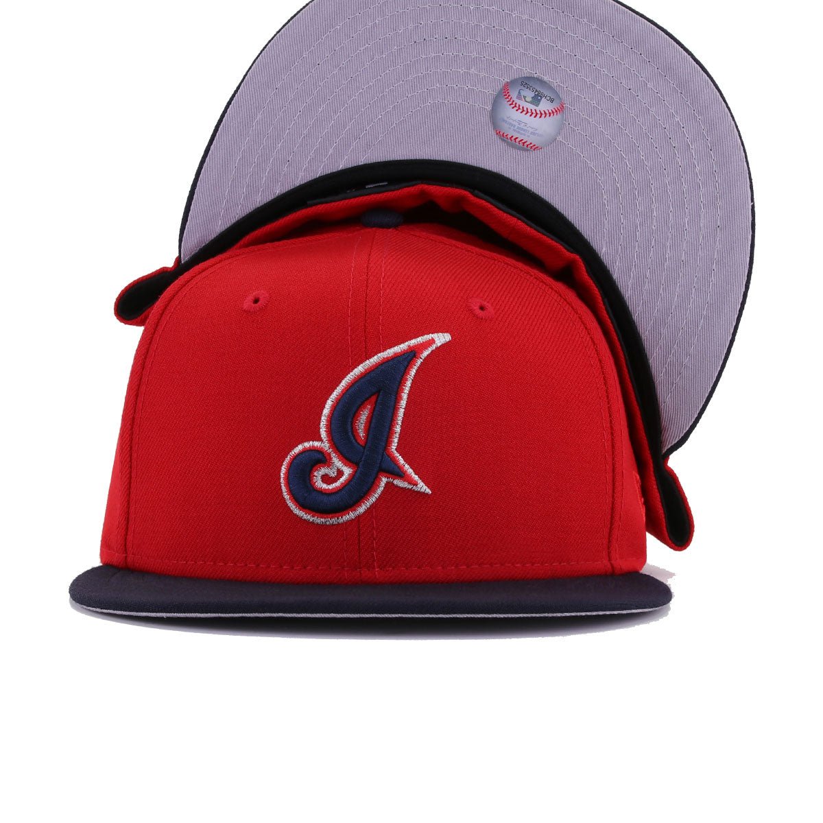 Cleveland Indians Scarlet Navy 2002 New Era 59Fifty Fitted