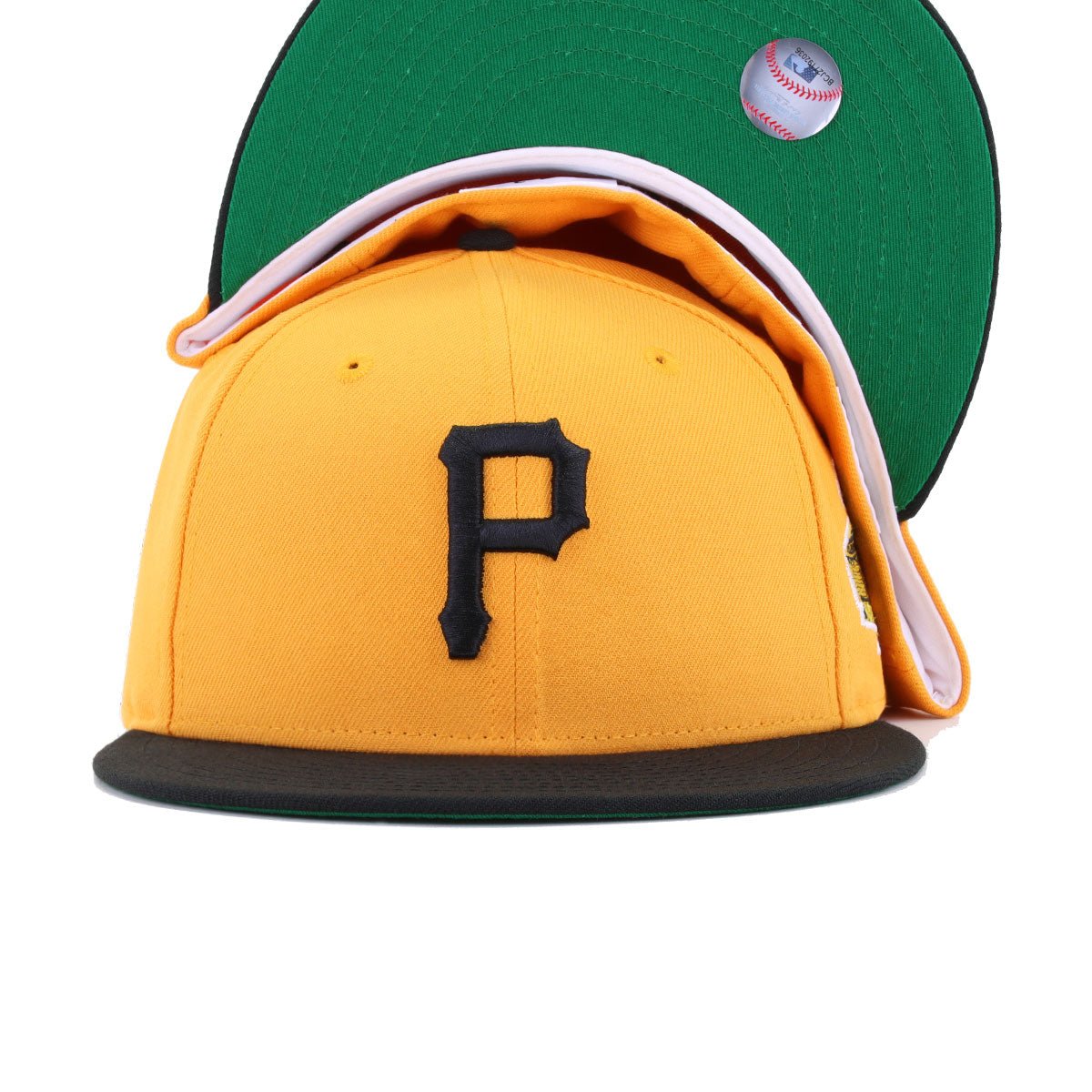 Pittsburgh Pirates R Gold Black 1971 World Series Cooperstown Green Bottom New Era 59Fifty Fitted