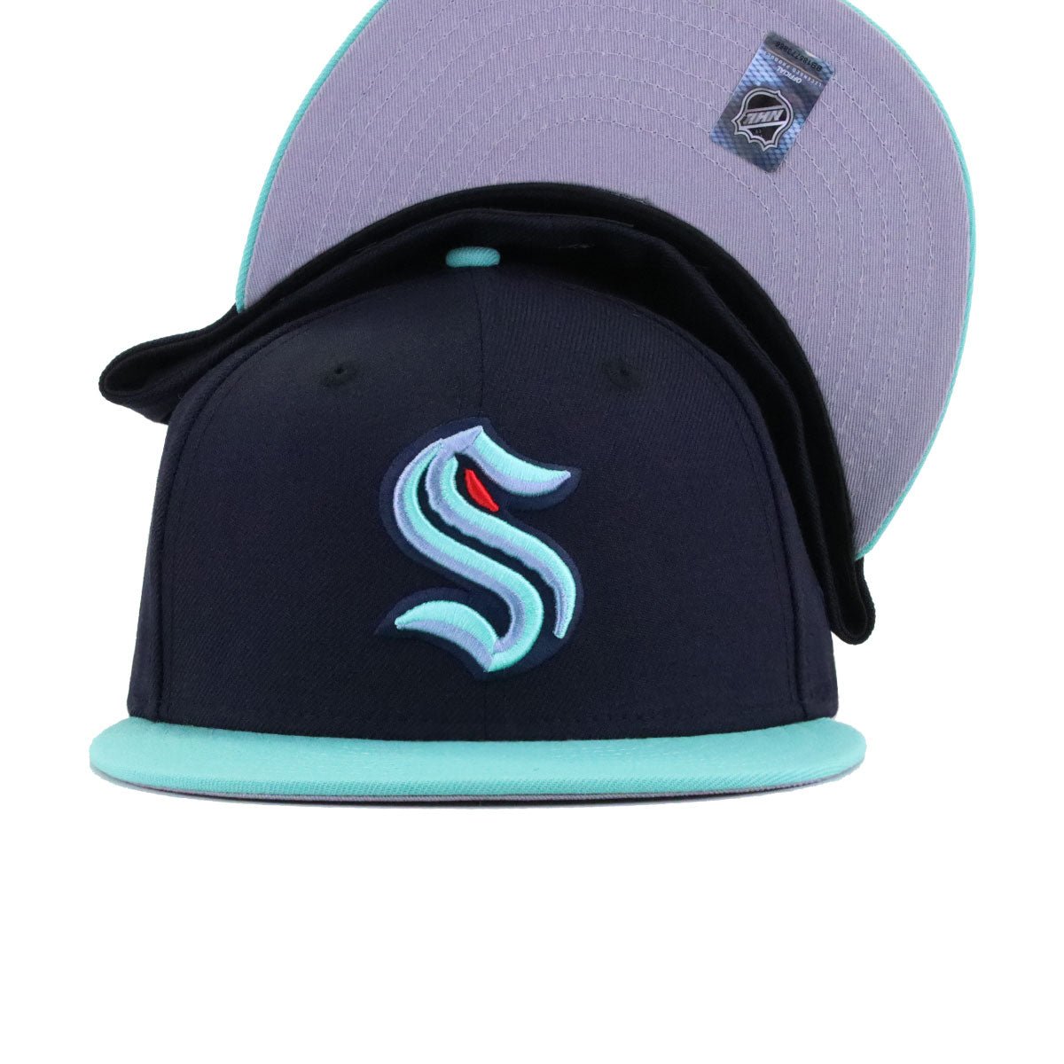 Seattle Kraken Navy Clear Mint New Era 59Fifty Fitted