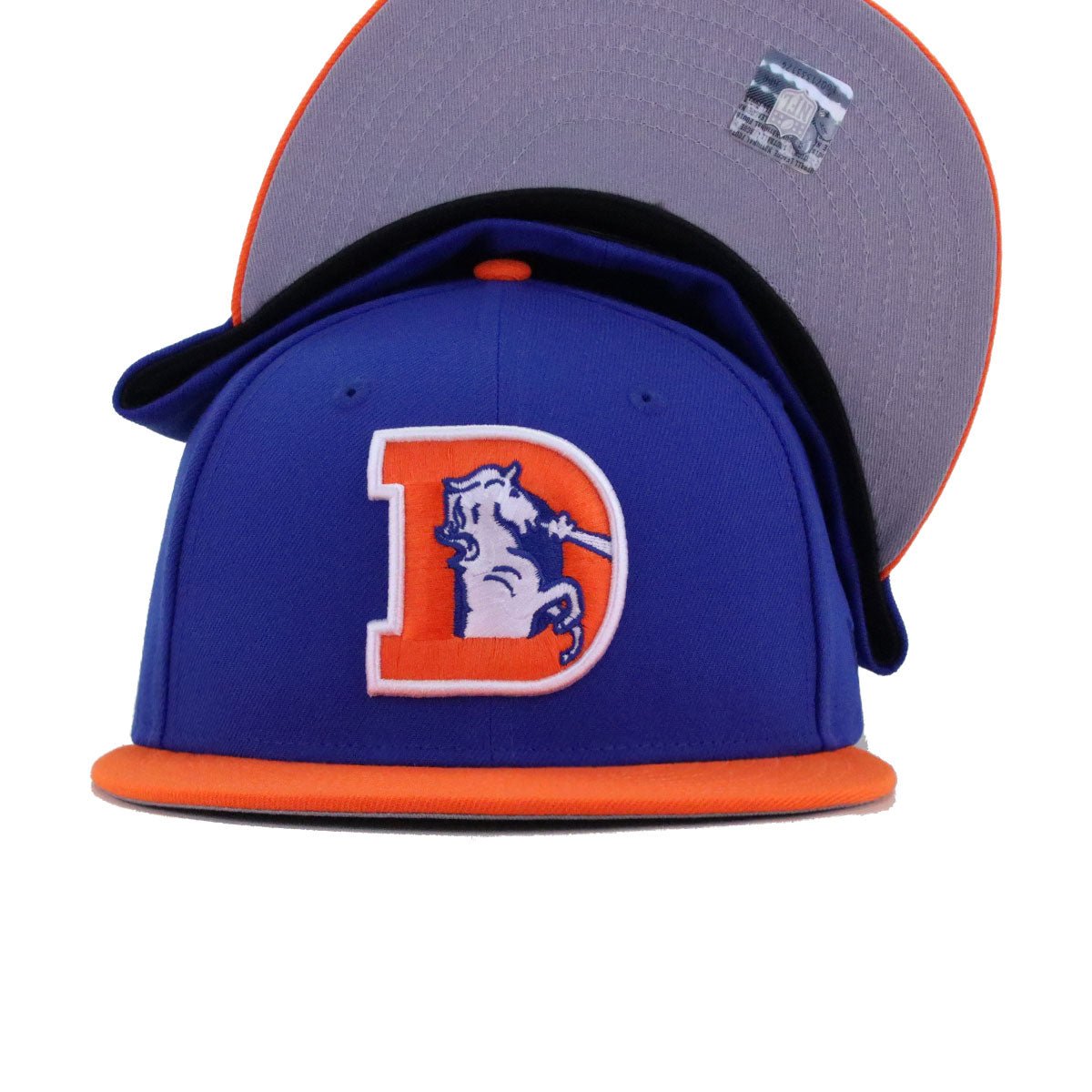 Denver Broncos Majestic Blue Rush Orange New Era 59Fifty Fitted