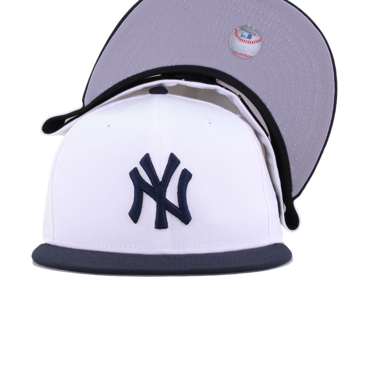 New York Yankees White Navy New Era 59Fifty Fitted