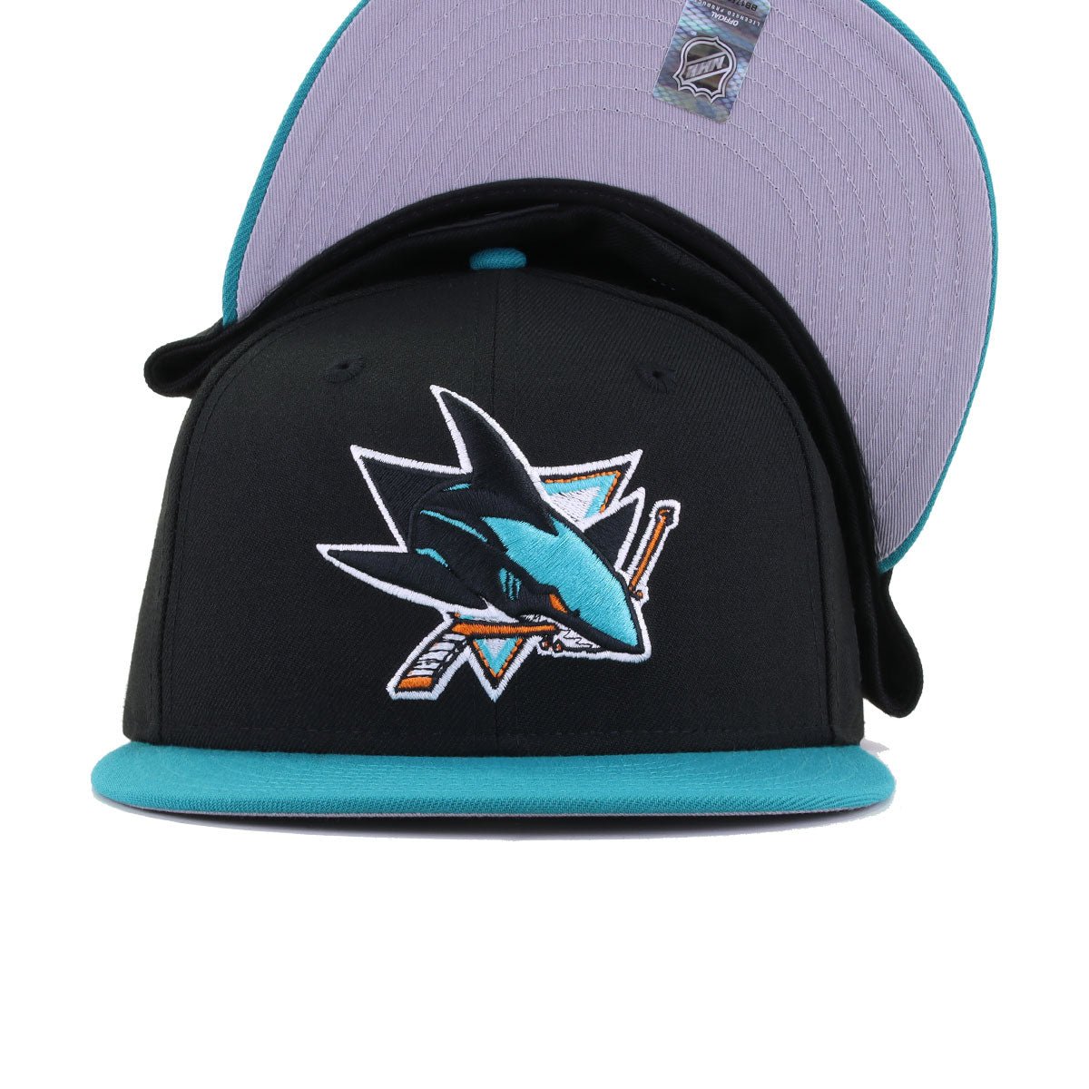 San Jose Sharks Black Aqua New Era 59Fifty Fitted