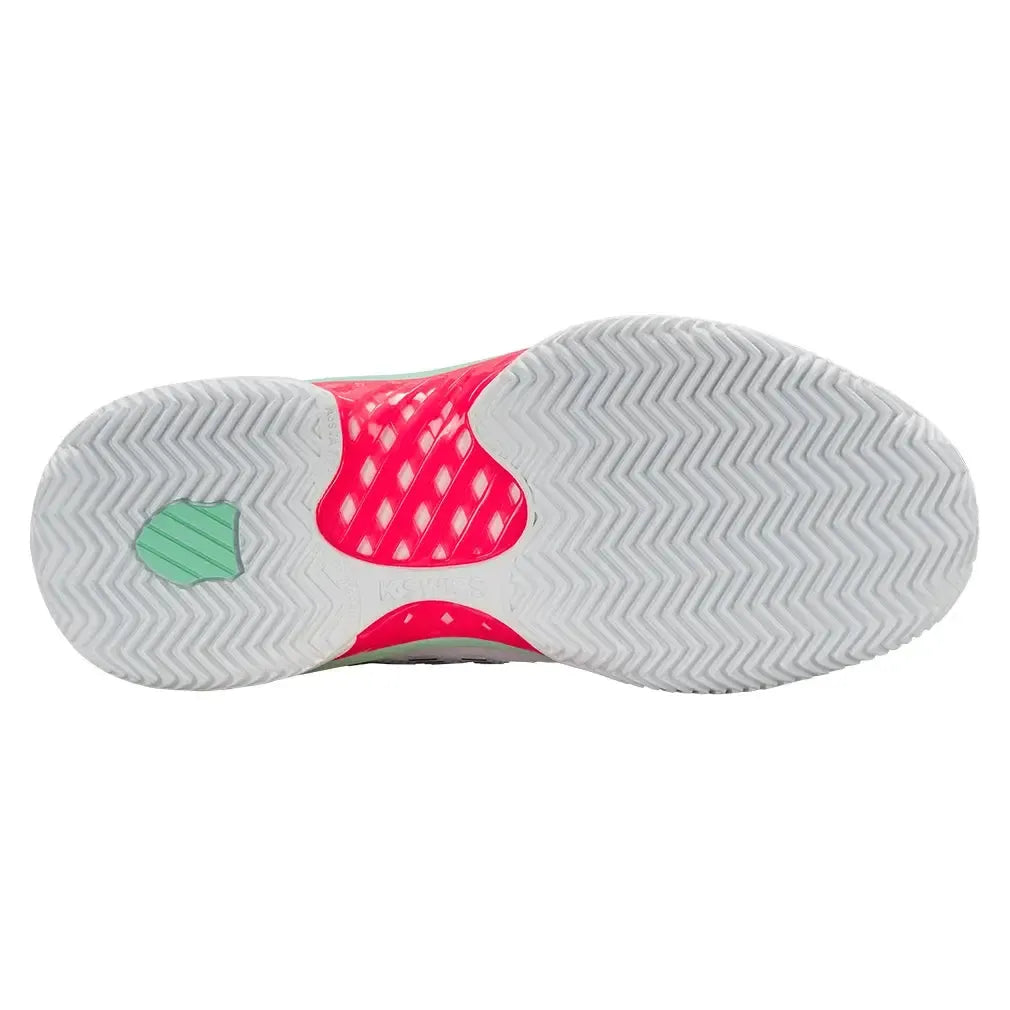Women's Hypercourt Express 2 Clay Tennis Shoes White and Neon Pastel Pink