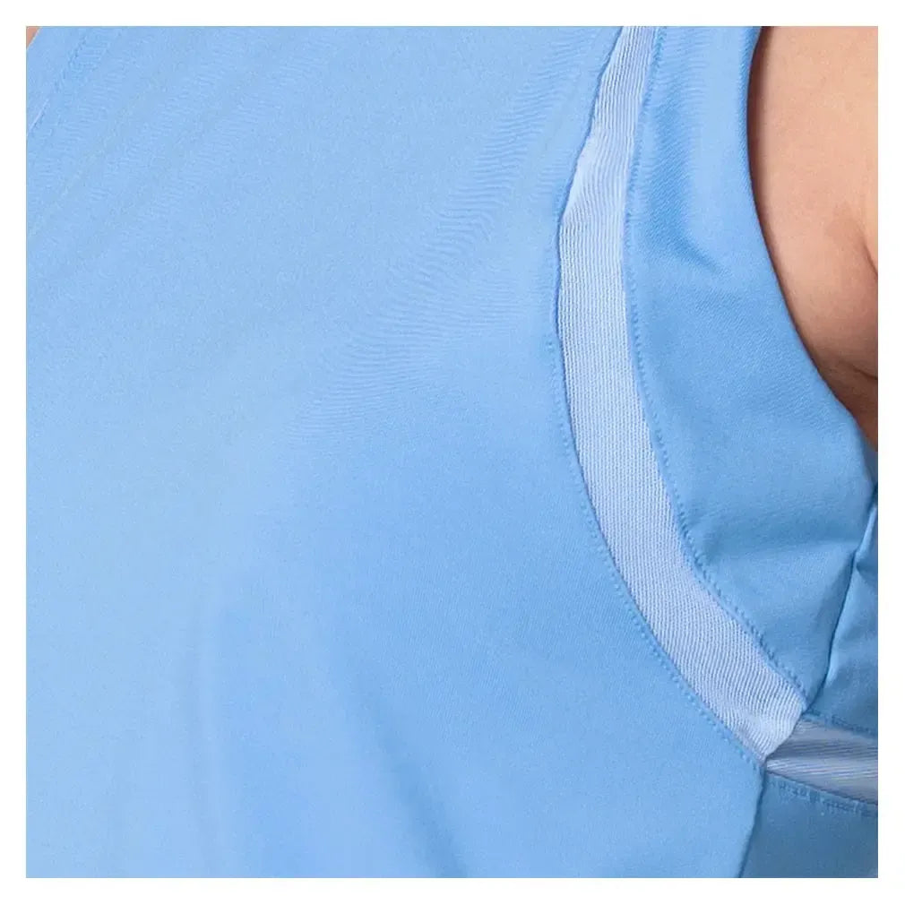 Women's High Neck Action Tennis Tank with Bra Periwinkle