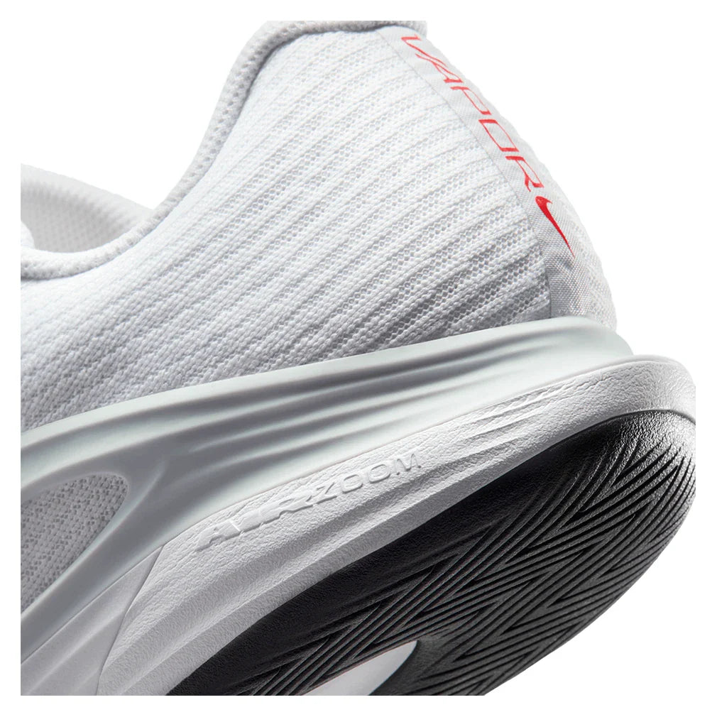 Men's Zoom Vapor 12 Tennis Shoes White and Lt Crimson