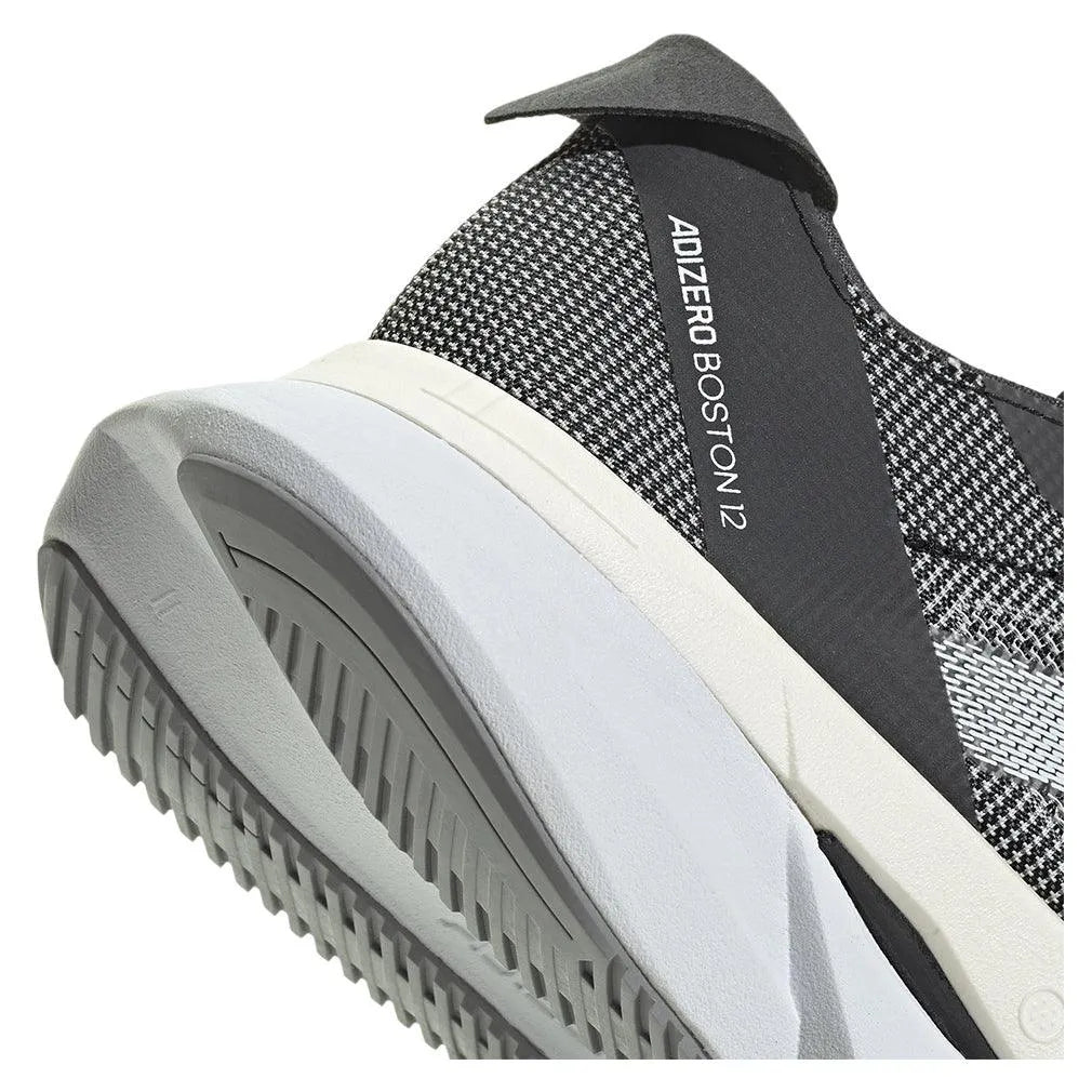 Women's Adizero Boston 12 Running Shoes Core Black and White