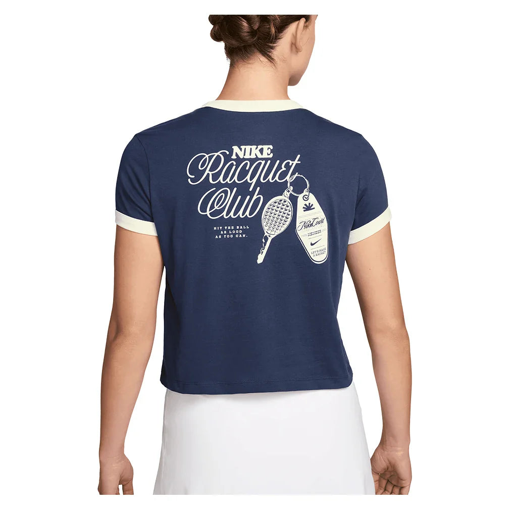 Women's Heritage Racquet Club Tennis T-Shirt Midnight Navy and Sail