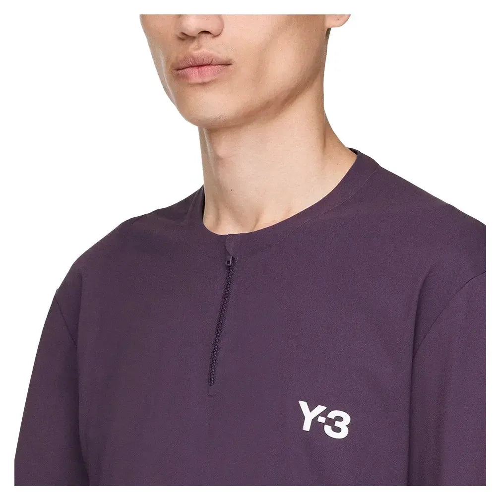 Men's Y-3 Zip Tennis Top Aurora Plum