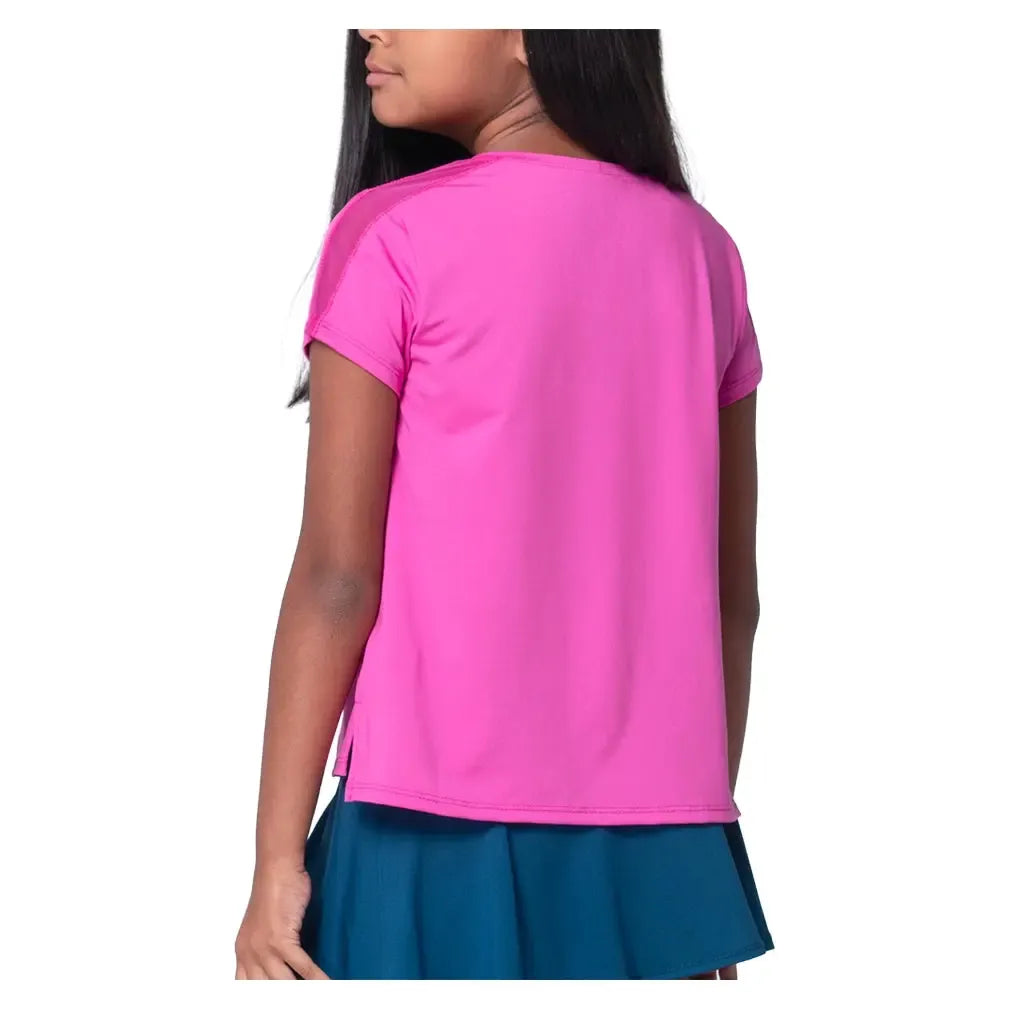 Girls' Boxy Short Sleeve Tennis Top Mulberry