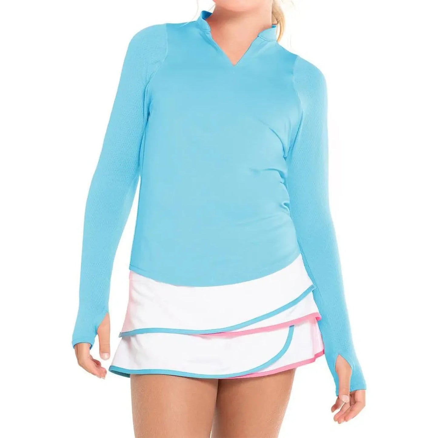 Girl's Mandarin Collar Tennis Long Sleeve OceanTienda Tennis