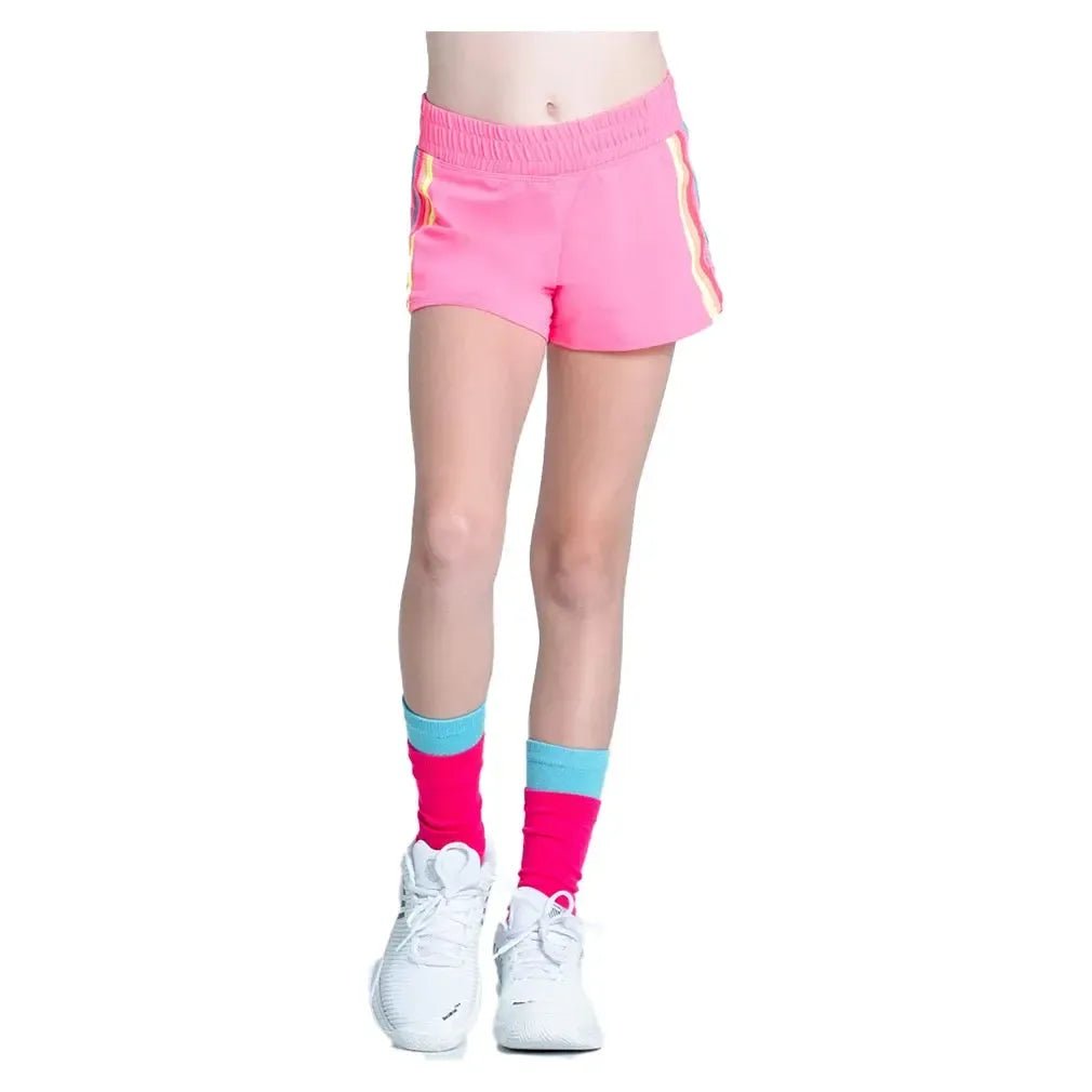 Girls' Prisma Stripe Tennis Short PinkTienda Tennis