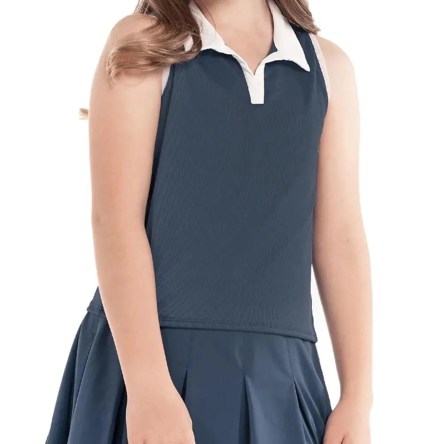 Girls' Winning Day Crop Tennis Tank SlateTienda Tennis