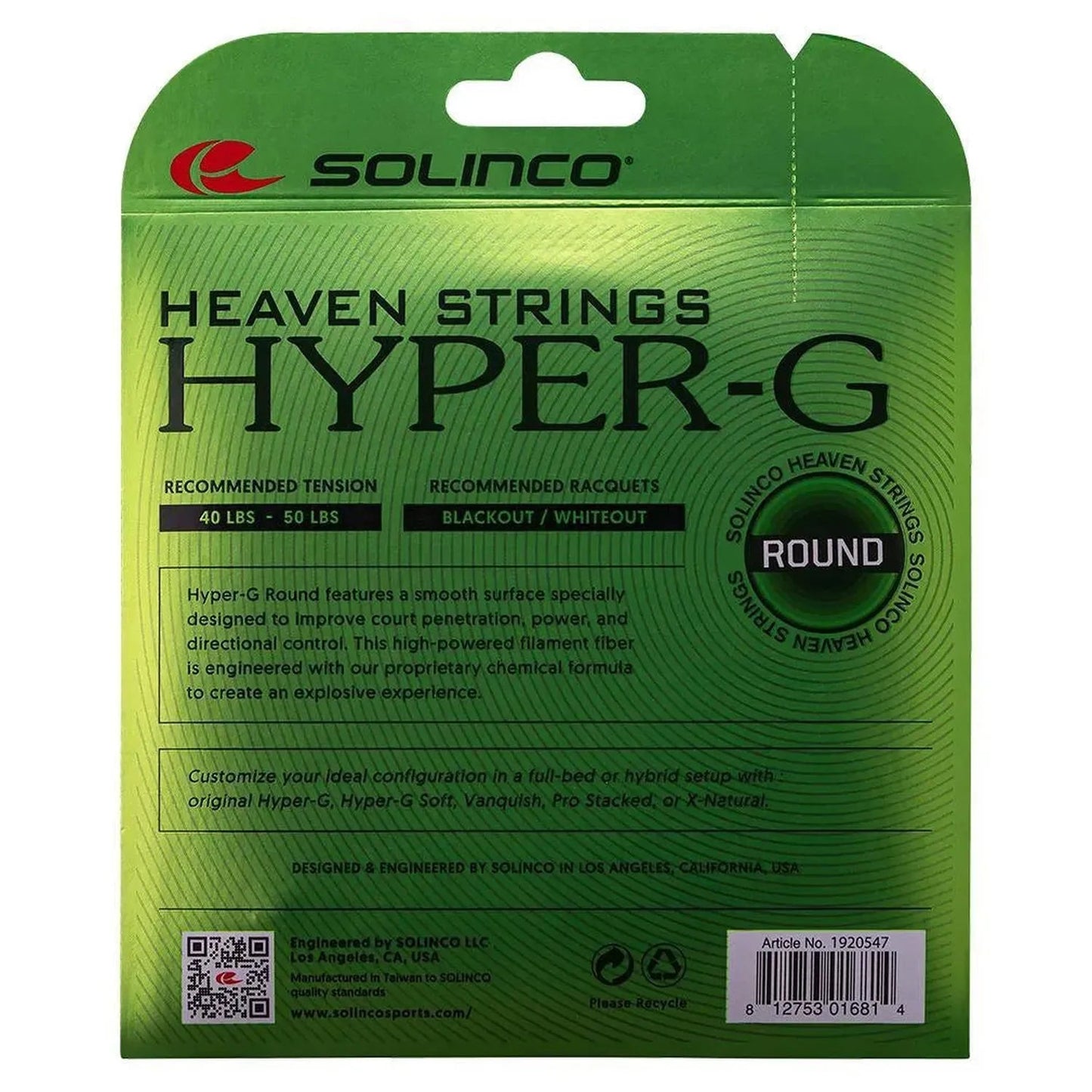 Hyper - G Round Tennis String Hybrid SetTienda Tennis