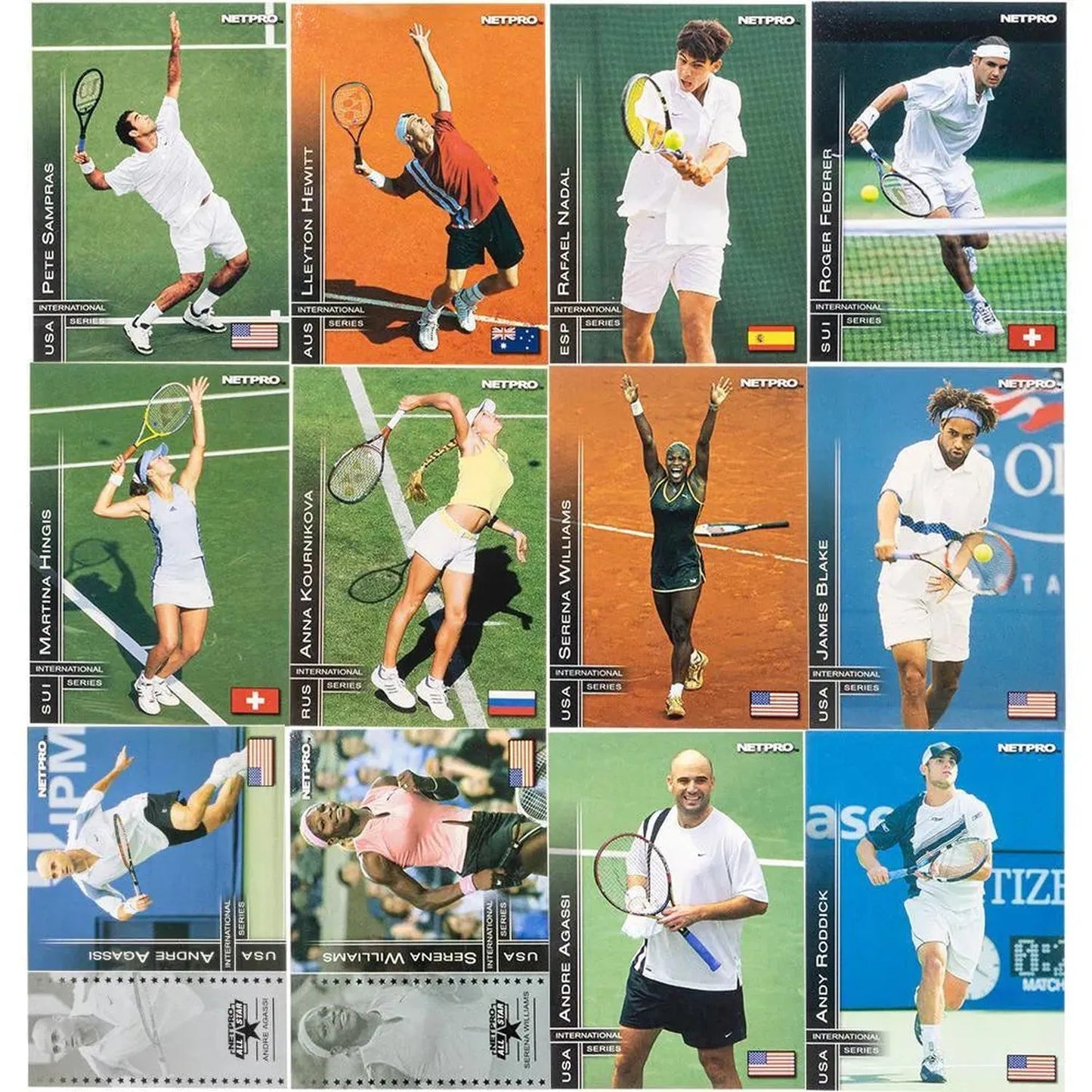 NETPRO International Series Tennis Collector Card Set (Unmarked White Box)Tienda Tennis