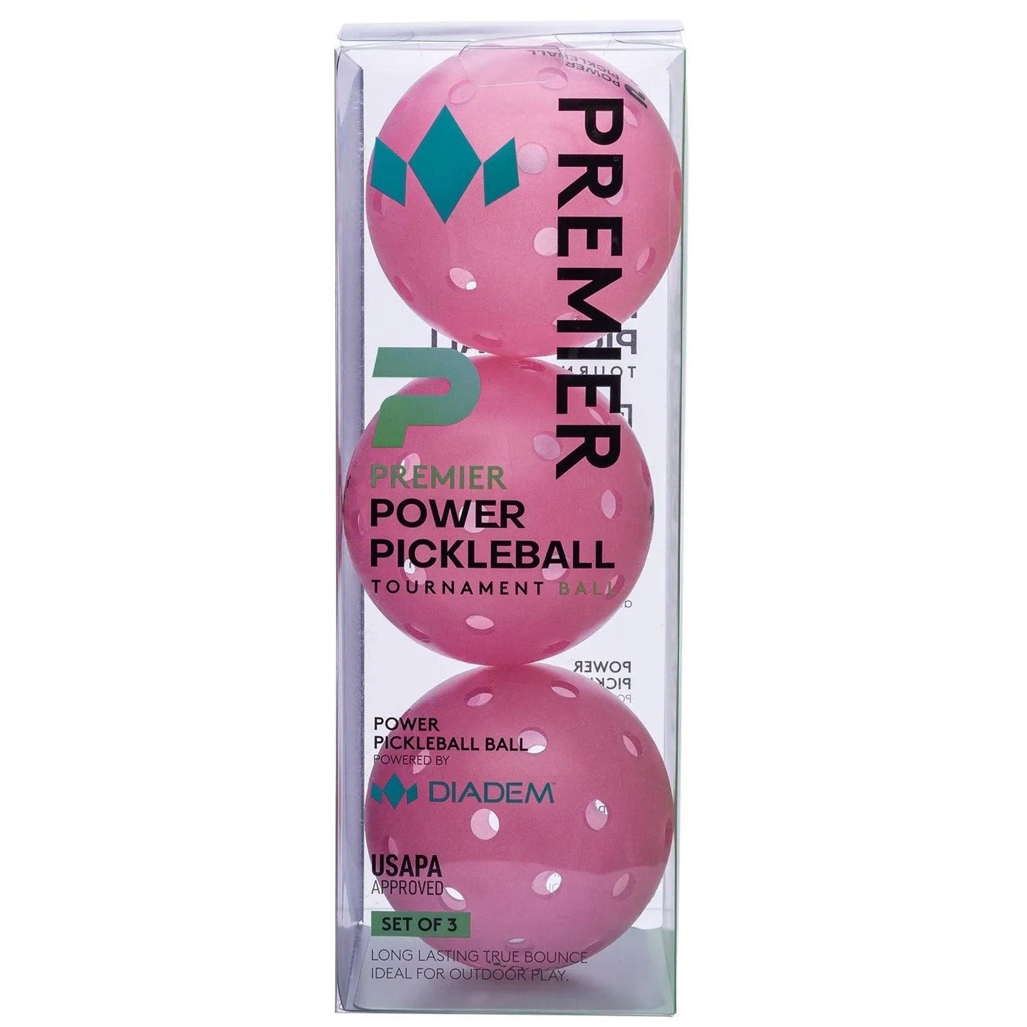 Power 3 Pack Pickleball Balls PinkTienda Tennis