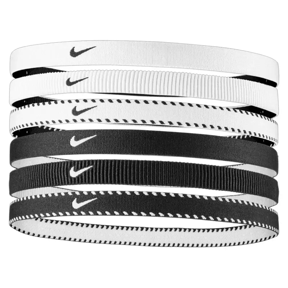 Unisex Flex Classic Headbands 6 Pack White and BlackTienda Tennis