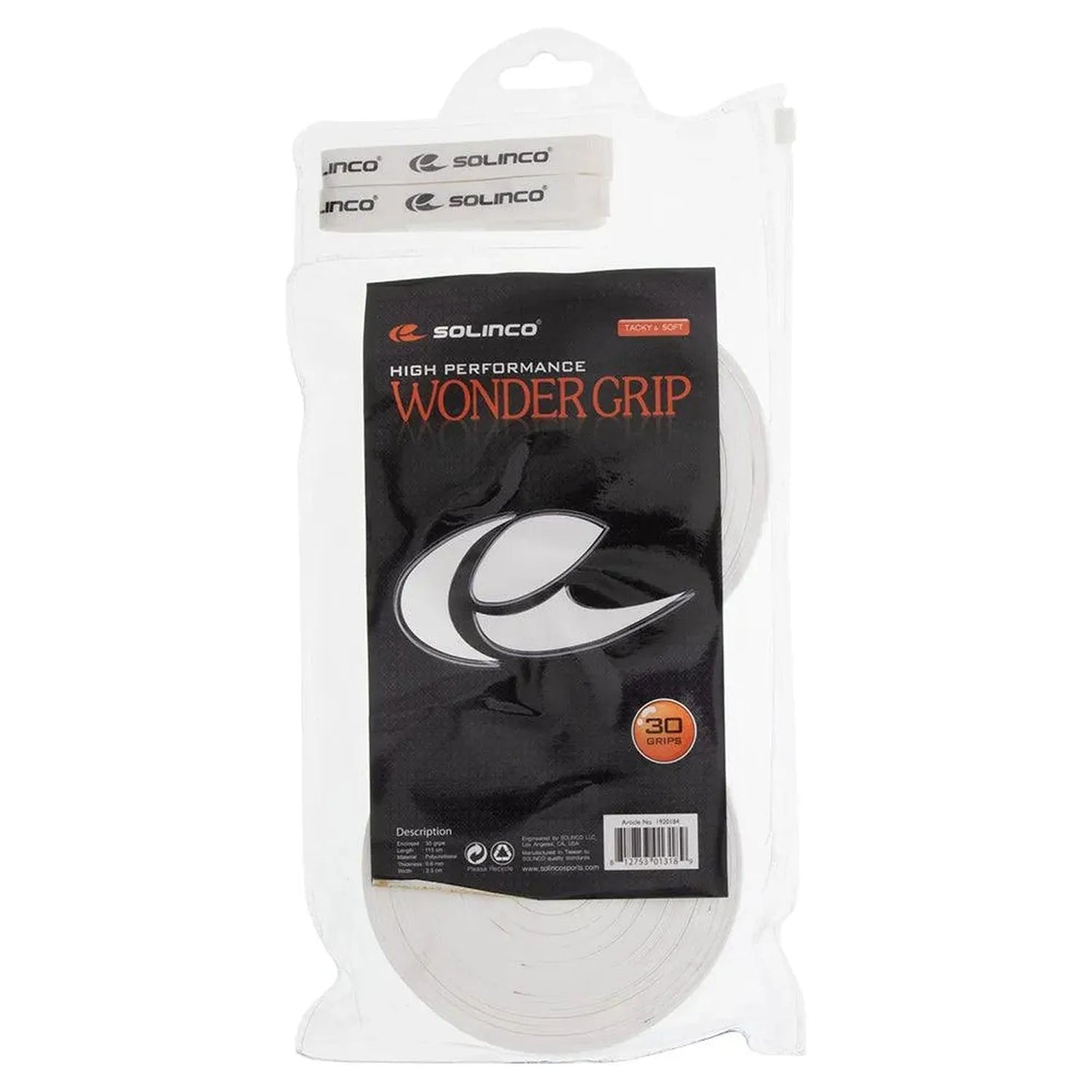Wonder Tacky Tennis Over Grip White 30 PackTienda Tennis
