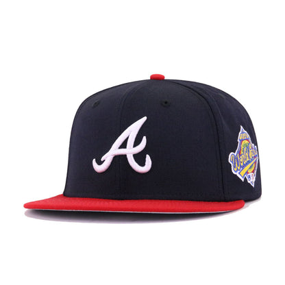 Atlanta Braves Navy Scarlet 1996 World Series Cooperstown New Era 59Fifty Fitted