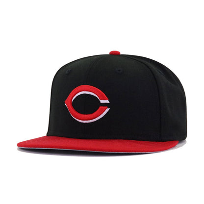 Cincinnati Reds Black Scarlet Cooperstown AC New Era 59Fifty Fitted