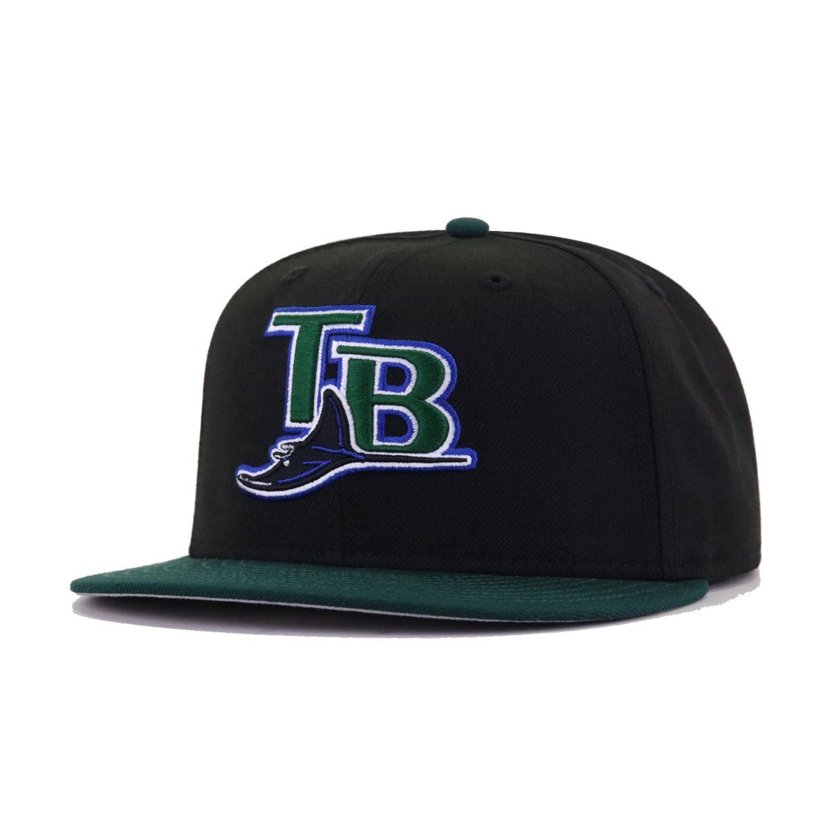 Tampa Bay Rays Black Dark Green Cooperstown AC New Era 59Fifty Fitted