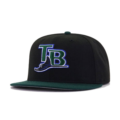 Tampa Bay Rays Black Dark Green Cooperstown AC New Era 59Fifty Fitted