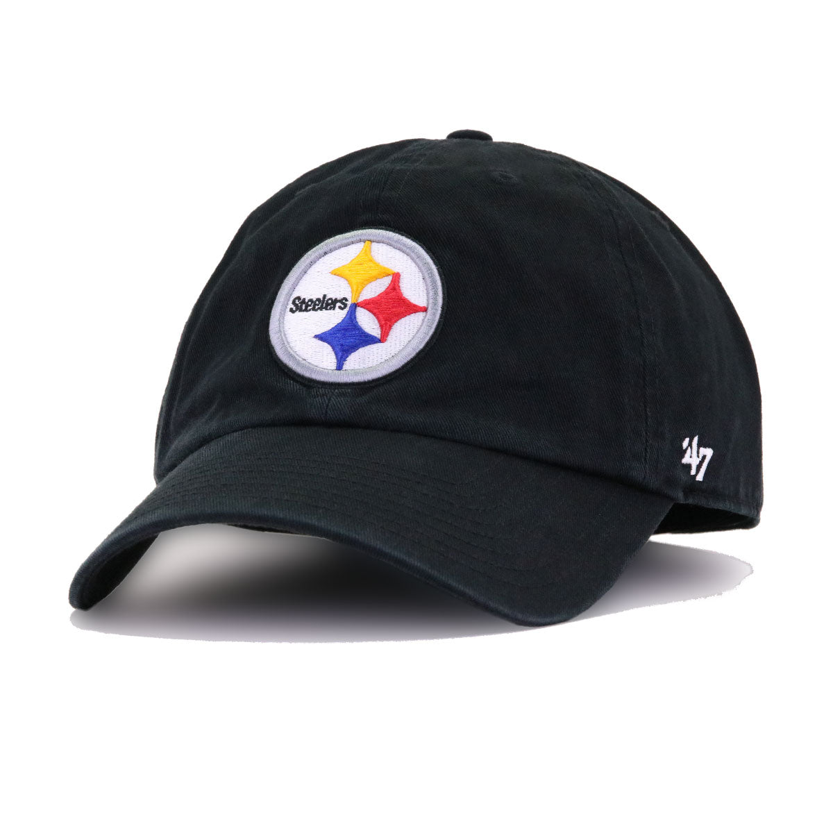 Pittsburgh Steelers Black 47 Brand Clean Up Dad Hat