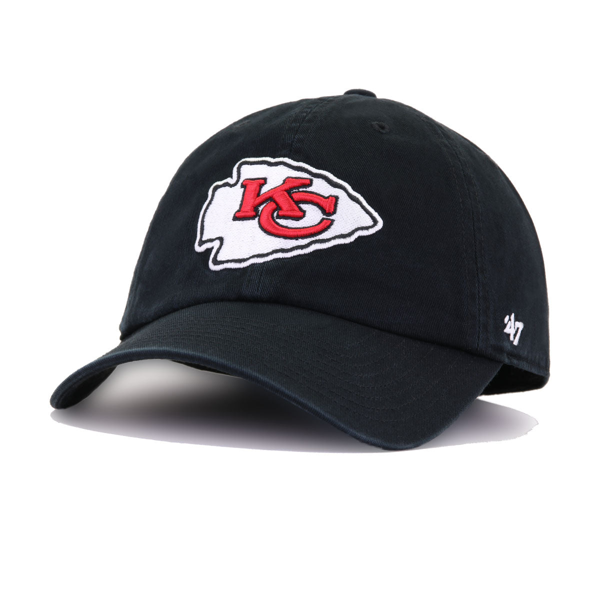 Kansas City Chiefs Black 47 Brand Clean Up Dad Hat