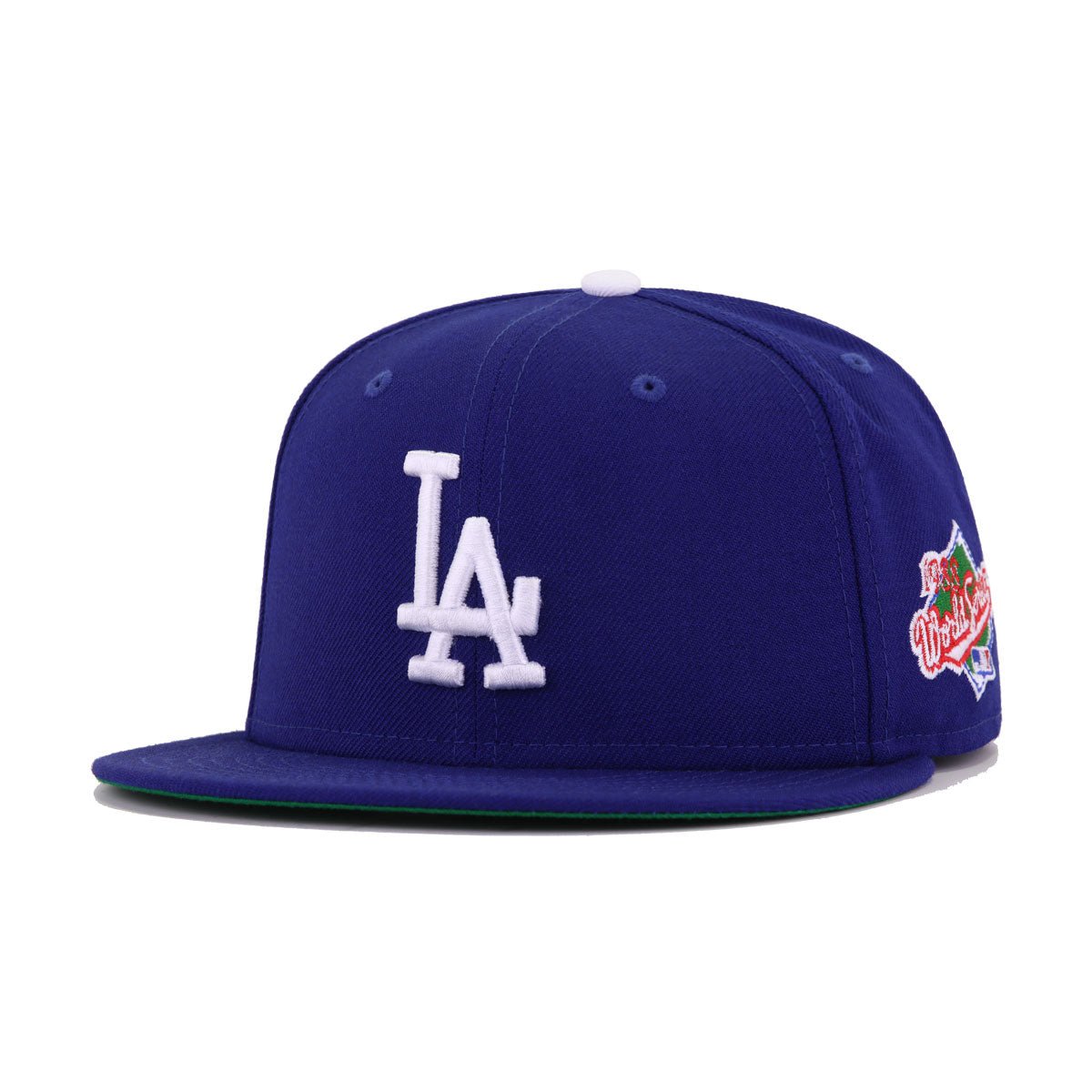 Los Angeles Dodgers Dark Royal Blue 1988 World Series Cooperstown Green Bottom New Era 59Fifty Fitted