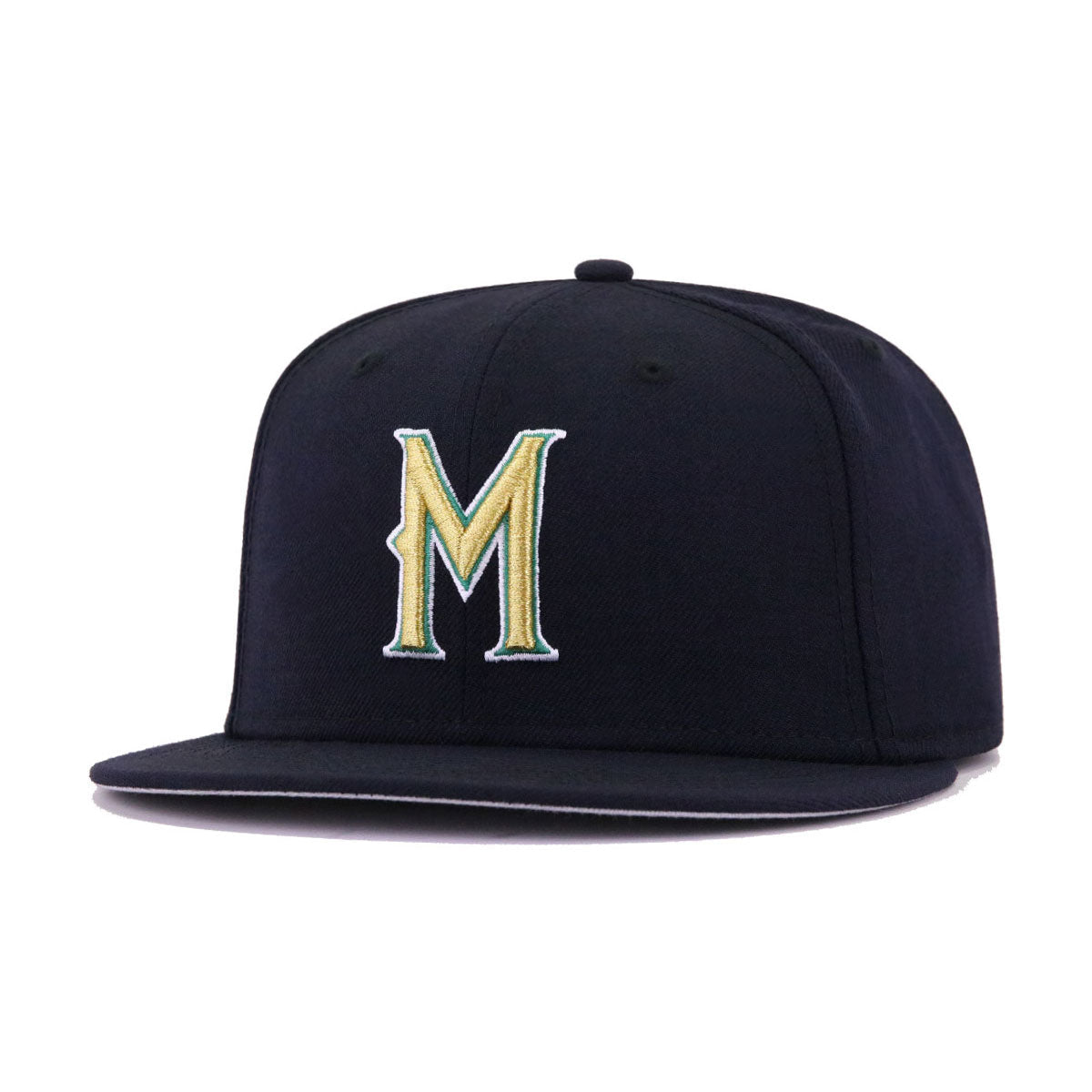 Milwaukee Brewers Navy Metallic Gold Cooperstown AC New Era 59Fifty Fitted