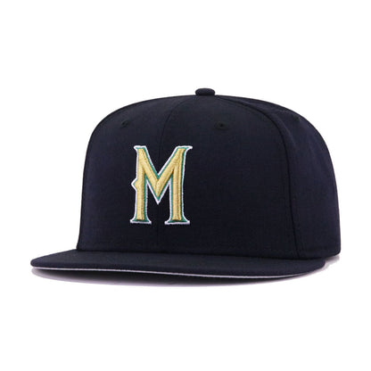 Milwaukee Brewers Navy Metallic Gold Cooperstown AC New Era 59Fifty Fitted