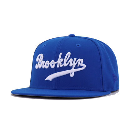 Brooklyn Dodgers Blue Azure Jackie Robinson 50th Anniversary New Era 59Fifty Fitted