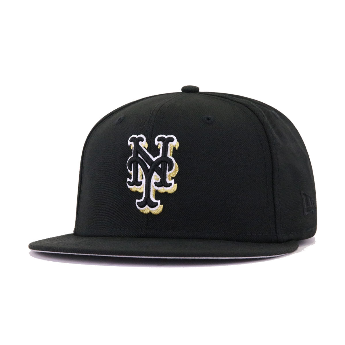 New York Mets Black Metallic Gold 25th Anniversary New Era 59Fifty Fitted