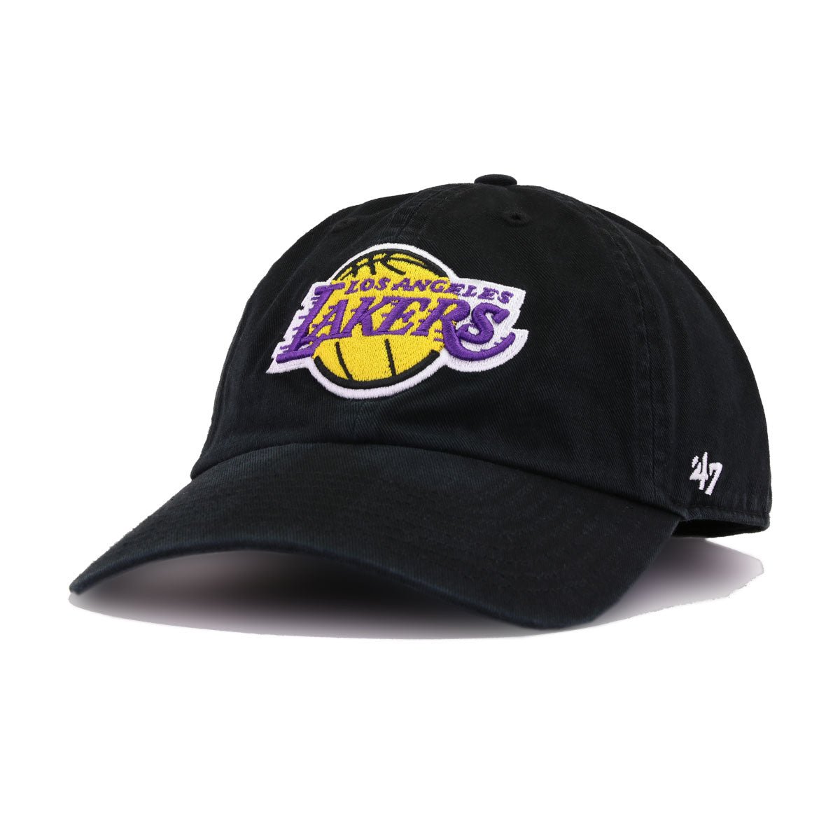 Los Angeles Lakers Black 47 Brand Clean Up Dad Hat