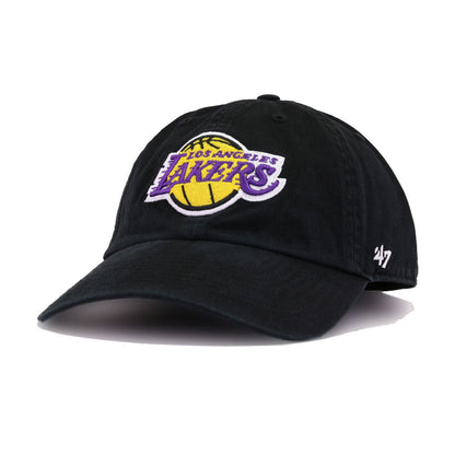 Los Angeles Lakers Black 47 Brand Clean Up Dad Hat
