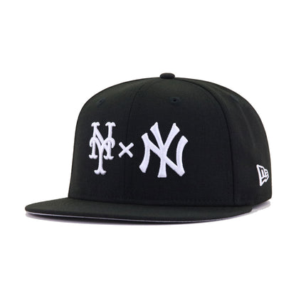 New York Yankees x New York Mets Black Subway Series New Era 59Fifty Fitted