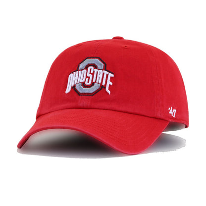 Ohio State University Buckeyes Red 47 Brand Clean Up Dad Hat