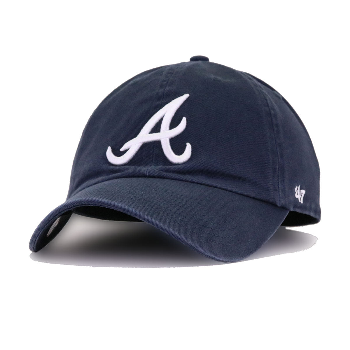 Atlanta Braves Navy 47 Brand Clean Up Dad Hat
