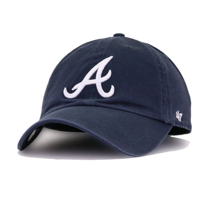Atlanta Braves Navy 47 Brand Clean Up Dad Hat