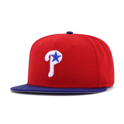 Philadelphia Phillies Scarlet Dark Royal Blue Cooperstown AC New Era 59Fifty Fitted