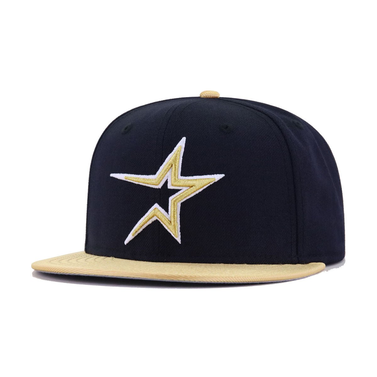 Houston Astros Navy Metallic Gold Cooperstown AC New Era 59Fifty Fitted