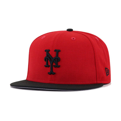 New York Mets Scarlet Black New Era 59Fifty Fitted