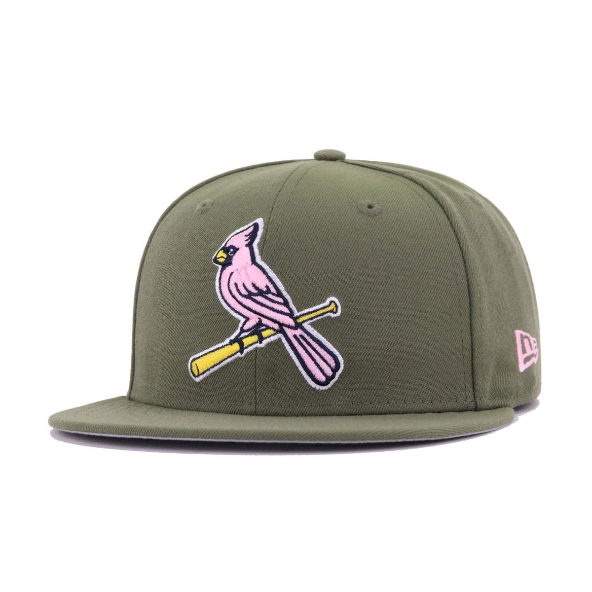 St Louis Cardinals New Olive Pink New Era 59Fifty Fitted