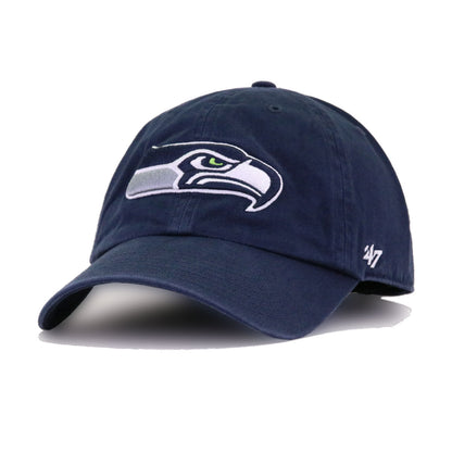 Seattle Seahawks Navy 47 Brand Clean Up Dad Hat