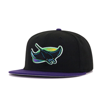 Tampa Bay Rays Black Purple Cooperstown AC New Era 59Fifty Fitted
